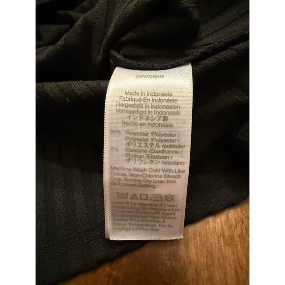 Madewell Women's Black Ribbed Square-Neck Long-Sleeve Tee Size Medium - Picture 7 of 11